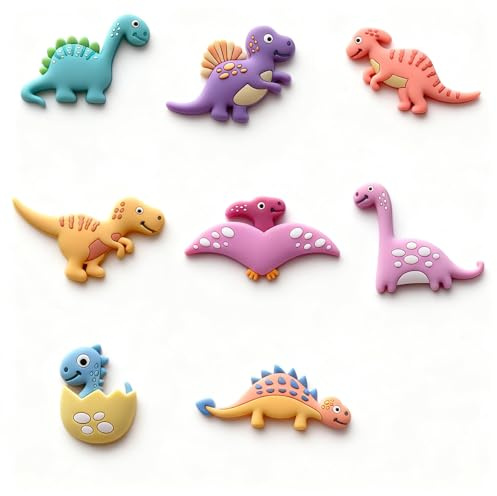 THXFUNAREA Set 8 Tolle Dino Magnete für den Kühlschrank, Süße Dinosaurier Figuren als Magnete, Starke Haftung, Bunte Tiermagnete als Deko-Geschenk