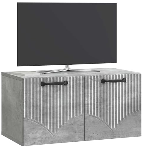 vidaXL Wandmontierter TV-Schrank Betongrau 59,5 x 31 x 30 cm, Moderner Wohnbereich, Rechteckiger Wandschrank, Viel Stauraum, Schlichtes Design für die Haushaltsorganisation