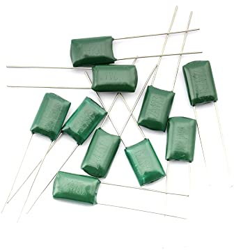 Musiclily Gitarre Kondensator Polyester Capacitor 2A473J 0,047uF 100V für E-Gitarre Bass, Grün (10 Stück)