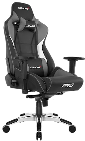 AKRacing Chair Master PRO Gaming Stuhl, PU-Kunstleder, Schwarz/Grau, 5 Jahre Herstellergarantie