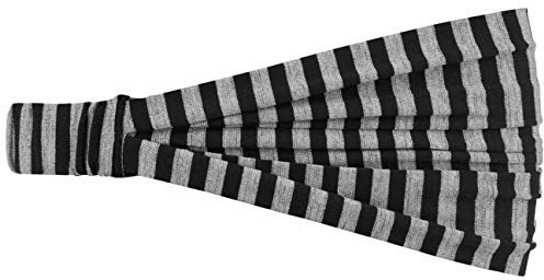 Lipodo 3 in 1 Lurex Stripes Headband - Vielseitiges Kopftuch - Accessoire mit Glanzfäden - Für Damen - Frühjahr/Sommer Kollektion schwarz One Size