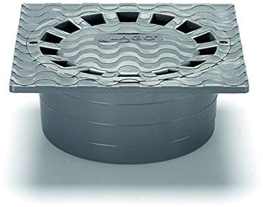 ABRISA 00000000 Sumidero Sifónico PVC 15x15 cm. Salida De Ø 75/50 mm. desagüe, Desaguadero, Tragadero, Alcantarilla, Gris