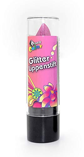 Crazy Color Glitter Lippenstift für die Karneval & Faschingsparty (Pink)