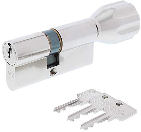 ToniTec Set aus einem Abus Türschloss Schließzylinder A93K mit Knauf + ToniTec Schloss Pflegespray 45/45K mm