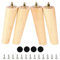 Lot de 4 Pieds Ronds de Meubles en Bois - pour canapé-lit Moderne du Milieu du siècle - Pieds de Table (8/ 20cm, Naturel-Incliner)