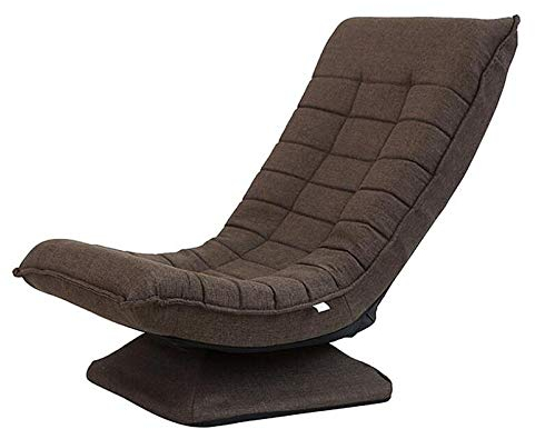 Faules Sofa gepolstert,Bodensitz Mit Verstellbarer Rückenlehne,360 Grad drehbarer Bodenspielstuhl,Wohnzimmer Schlafzimmer Fernsehen Lesespiele Beiläufig Bodensessel-Versand aus Deutschland (Braun)