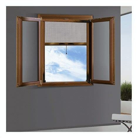 Mosquitera enrollable especial enrollable, reducible, con embrague, ventana, puerta, kit de montaje (80 x 160 cm, marrón 8017)
