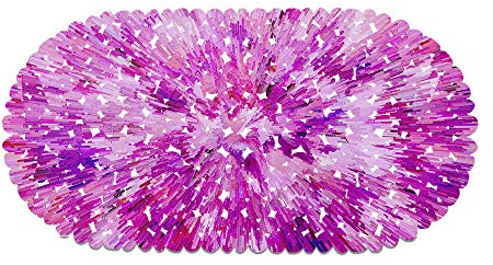 Jaeknxcg Badewanneneinlage rutschfest Badematten für Wanne Duschmatte mit Abflusslöchern Saugnäpfe Maschinenwaschbar 35X70CM lila
