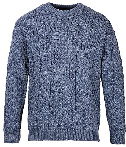 WALKER AND HAWKES - Men's Merino Wool Bradwell Jumper - Sky Blue - Large