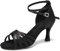 RUYBOZRY Scarpe da Ballo Latino Americano Donna in Raso Scarpe Ballo Salsa da Sala Modello-802QB,Tacco-7cm,Nero,EU 36