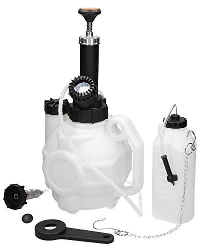ECD Germany Bremsenentlüftungsgerät 4 Liter mit 1 Liter Absaugbehälter, Auto Bremsenentlüfter Set, Bremsflüssigkeitswechselgerät, Bremsflüssigkeit Wechsel mit E20 (ø43mm) Adapter Euro Schnellkupplung