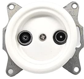 Toma TV y Antena R de Empotrar en Porcelana Blanca