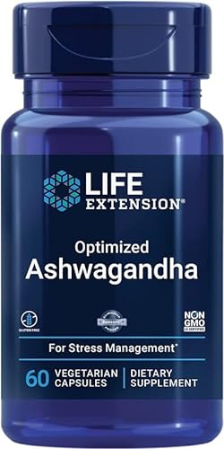 Life Extension, Optimized Ashwagandha Extract, 60 vegane Kapseln, 250mg Ashwagandha-Extrakt je Dosis, Glutenfrei, Sojafrei, GMO frei, Geschmacksneutral