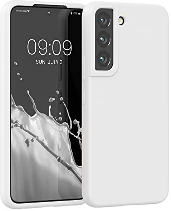 kwmobile Handyhülle für Samsung Galaxy S22 Hülle - Case Silikon - Kabelloses Laden - Schutzhülle Cover in Weiß matt