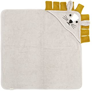 Kindsgut Kapuzenhandtuch Löwe aus 100% zertifizierter Baumwolle, kuschelig weich für Babys und Kleinkinder, ideal für zuhause oder unterwegs, 75x75 cm