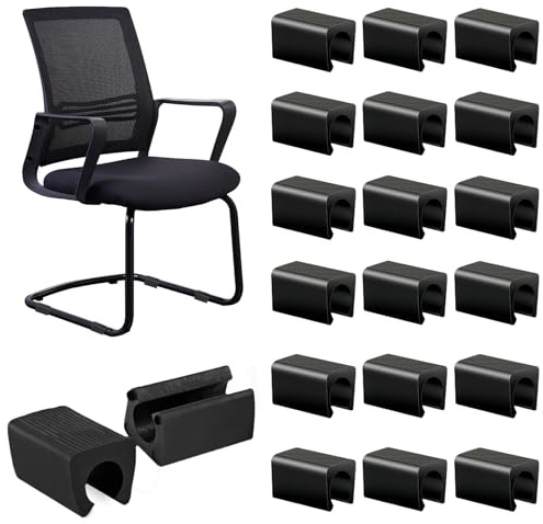 32 Stück Kunststoff Klemmschalengleiter Stuhlgleiter Für Freischwinger Stuhlgleiter Bodenschongleiter Silencer Möbelgleiter Für Runde Rohre (8mmU Type,Black)
