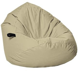 Momiralland Sitzsack SAM - für Kinder & Erwachsene – Indoor wie Outdoor da er Wasserfest ist–für Bequemes Sitzen & Liegen –füllung EPS Perlen. (Gold, XXL - Durchmesser 88 cm für Erwachsene)