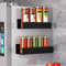 Coovee Gewürzregal Magnetisch 2 Stück Schwarz,Kühlschrank Magnete Regal Kühlschrank Regal Magnetisch Gewürzregale Seitenablage des Kühlschranks Ohne Bohrung Selbstklebend