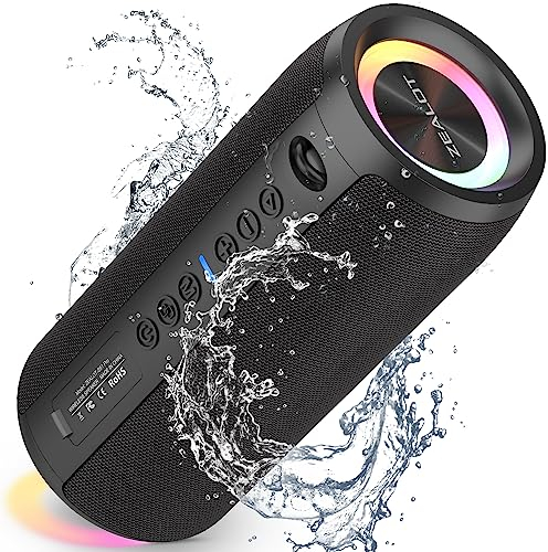 ZEALOT Cassa Bluetooth Potente 40W, Altoparlante Portatile Impermeabile IPX6, Cassa Bluetooth 5.2 Wireless con Luci a LED, Bassi Profondi, AUX, Carta di TF, per Viaggi/Esterno