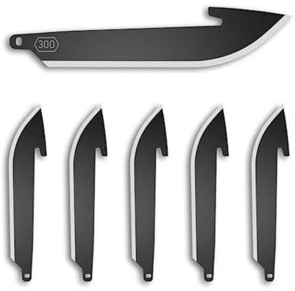 OUTDOOR EDGE RazorSafe 3 Black Drop-Point | 6 Pack of Black EDC Drop Point Blades | Compatible 3 Razor Blade Knives | Perfect for Work & Everyday Carry