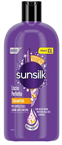 Sunsilk, Perfektes glattes Shampoo, Shampoo für langanhaltend glattes und seidiges Haar, Active Fusion-Formel mit Arganöl, Seidenprotein und Biotin für sichtbar gesundes Haar, XXL Format 810 ml