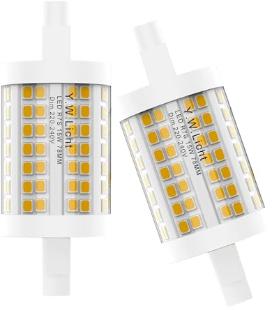 Y.W.Licht R7S LED 78mm Lampe 15W Dimmbar Warmweiß 3000K Äquivalent zu 150W Halogenstab T3 Doppelendige Flutlichter 220V Stablampe Leuchtmittel Sicherheit Böden Glühbirnen (2 Stück)