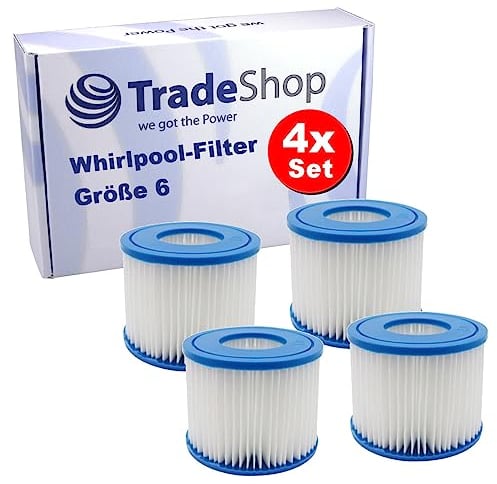 Trade-Shop 4X Kartuschenfilter/Filterpatrone für viele Bestway Whirlpools wie Lay-Z-Spa Miami, Ersatz für Bestway Typ VI 58323