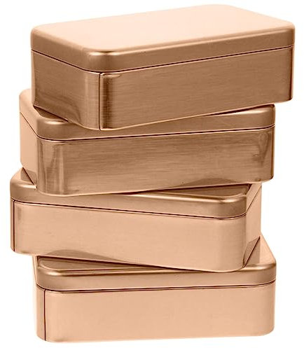 EXCEART Goldene Weißblech Geschenkbox 4 Stück, Glatte Oberfläche