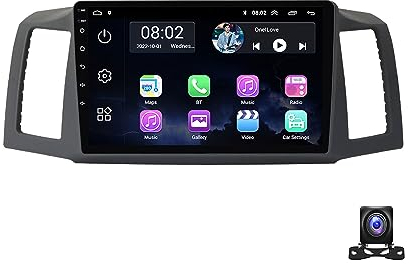 Autoradio Mit Bluetooth Freisprecheinrichtung, Doppel Din Stereo Radio 9 Zoll Touchscreen Für Jeep Grand Cherokee 2004~2007 Unterstützt Lenkradsteuerung/Carplay/Auto/FM Radio/DSP,Y2 2g+32g
