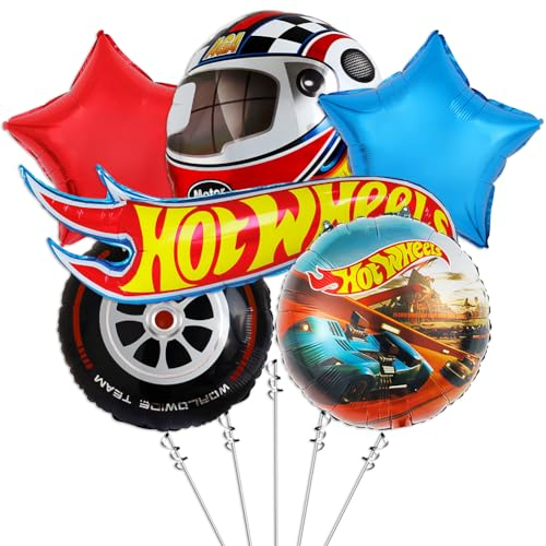 Simyron Auto Ballon Kit - 6 Stück Auto Thema Party Dekorationen, Geburtstag Aluminium Ballon, Cartoon Party für Kinder Geburtstagsfeier Dekoranten