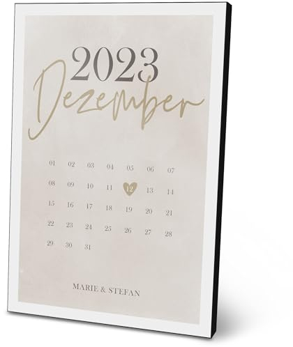 ARTFAVES® Personalisiertes Bild - Hochzeitstag/Kennenlerndatum - Geschenk für Brautpaar, Paare, Hochzeit, Verlobung als Poster 21 x 30/30 x 40 cm ohne/mit Rahmen oder als Holzbild