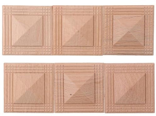 napkery 6 apliques cuadrados de madera tallada para muebles, diseño de flores, apliques de madera, sin pintar, para armario, puerta, espejo, cama, pared, muebles, decoración, 5 x 5 cm