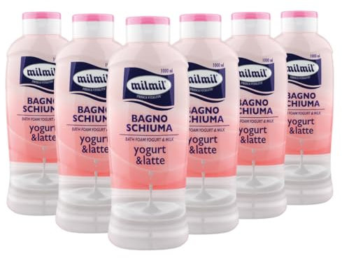 Milmil Bagno Schiuma Yogurt & Latte 1000ml Confezione da 6 Pezzi