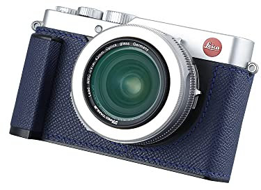 SIUTATDSH Camera Half Case for Leica D-LUX7,Vintage Metal Genuine Leather Instant Camera Protective Cases Stylish Portable Shockproof (BlueL)