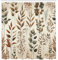 ABAKUHAUS Brun Rideau de Douche, Art Botanique Vintage des Branches D'Eucalyptus Et des Motifs, Material Resistente al Agua Durable Estampa Digital, 175 cm x 200 cm, Camel Pâle Vert Laurier