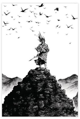 Vagabond Manga Miyamoto Musashi Leinwand-Poster, Schlafzimmer-Dekor, Sportlandschaft, Büro, Raumdekoration, Geschenk, ungerahmt, 30 x 45 cm