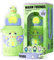CODiLLO Botella para niños, 450 ml, botella para niños sin BPA, botella con pajita, botella a prueba de fugas, botella de acero inoxidable, botella térmica, regalo niños (verde)