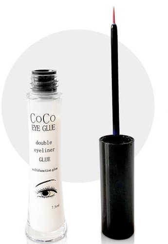 False Eyelash Glue, Strong Hold False Eyelash Glue, Waterproof Eyelash Adhesive for Banded Eyelashes, White Fast Drying Eyelash Glue, Latex-Free Sticky Individual Eyelash Glue (1pcs 7.5ml)