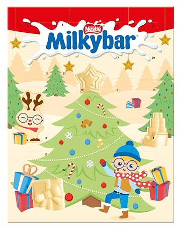 Milkybar Weiße Schokolade Weihnachten Adventskalender 85g | Festlicher Countdown Leckerbissen | Weihnachten Schokolade Geschenk