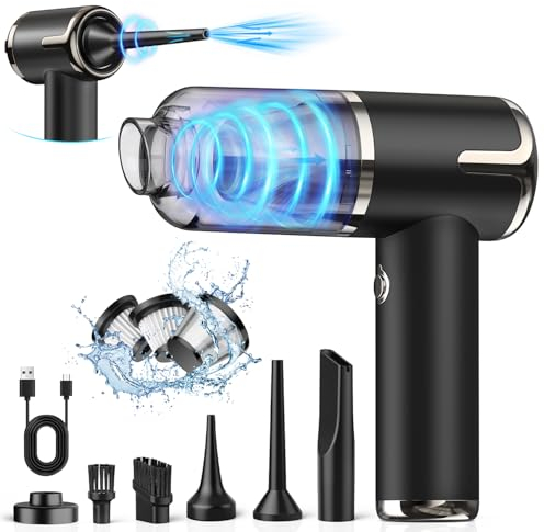 NIBSHOOM Aspirapolvere Auto, 18000 Pa 4 in 1 Aspirabriciole Senza Fili Potente, 2 Velocità, Carica Rapida USB-C, Mini Aspirapolvere Portatile Multifunzione per Auto, Casa, Ufficio (Nero)