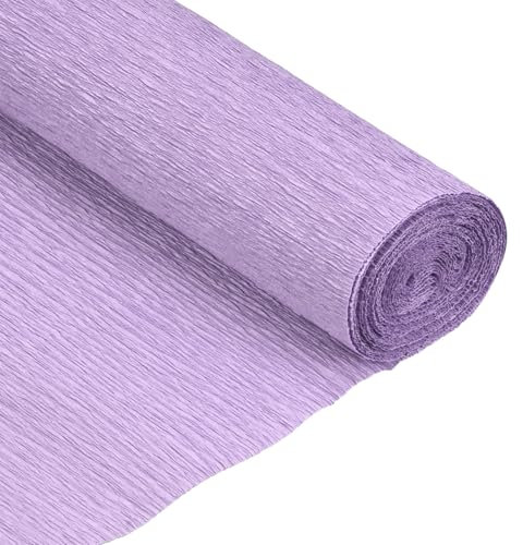 sourcing map Rollo de papel crepé de 7 pies de largo y 20 pulgadas de ancho para ceremonia de boda, decoración de festivales grandes, violeta claro