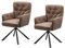 Furn.Design 2er Set Stuhl drehbar in braun Leder Optik, Esszimmerstuhl 180° drehbar, gepolstert mit Armlehnen und Rückenlehne, 2X Küchenstuhl, Milos
