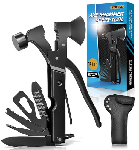 Regalos para el día de San Valentín para él, hacha multiherramienta 15 en 1, accesorios de camping, equipo de supervivencia, regalos multiherramienta para camping, senderismo, supervivencia, gadgets