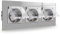JIMEIDA 3-zócalo de vidrio empotrado gris 16 A enchufes con tapa impermeable 228 x 86 mm, 250 V