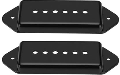 OTOTEC 2 x 50 mm Abdeckungen aus Kunststoff, Stangenabstand, Hundeohr-Gitarren-Tonabnehmer, kompatibel mit P90 Hundeohrbrücke, Schwarz (118 x 41 x 11 mm)
