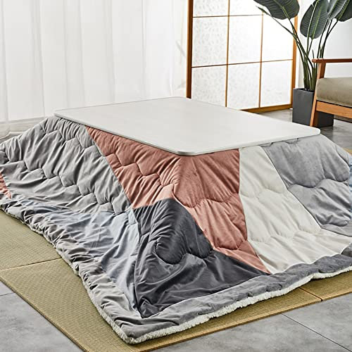 Winter-Futon-Decke im koreanischen Stil, Teppich, weiche Steppdecke, Japanisches Heizset, Bodentisch für Tee und Kaffee, multifunktionaler Laptop-Schreibtisch, Vier Jahreszeiten, Tisch + Ste