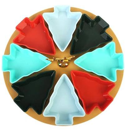 Nkmujil Bandeja decorativa para árbol de Navidad, plato dividido para aperitivos y frutas secas, elegante plato de cocina para galletas y golosinas, perfecto para entretenimiento de temporada y