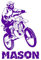 Wandtattoo Motocross, individueller Name, Fahrrad, Wanddekoration, Kunst, personalisierter Fahrradaufkleber fürs Kinderzimmer, Vinyl, Wandbild, Heimschlafzimmerdeko, klein – 42 x 28 cm