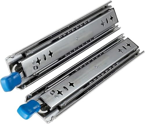 Schubladenschienen, 1 Paar Führungsschienen aus Metall, robuste Kugellagerschienen für Schubladen, Küchenschrankschienen mit Schloss, Schubladenreparatursatz (80 cm)