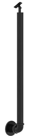 Renmlion Wood Handrails for Outdoor Steps,Side Mount Stair Railing Front Porch Hand Rail Black Wrought Iron Stair Handrail Guardrail with Fittings for Cement Concrete Steps(Height 85cm,Single Post)